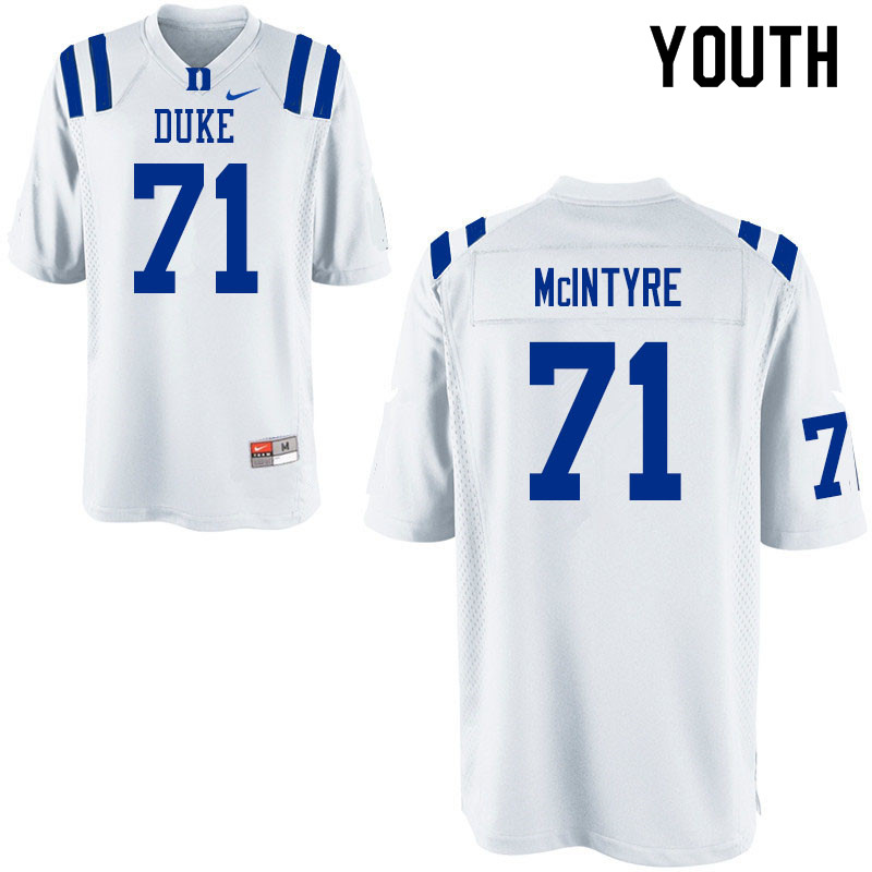 Youth #71 Maurice McIntyre Duke Blue Devils College Football Jerseys Sale-White - Click Image to Close